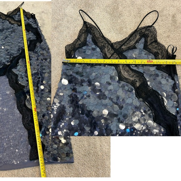 Zara ZW Collection Mauve Purple Sequin Lace Midi Dress S NWOT cocktail party - Picture 15 of 17